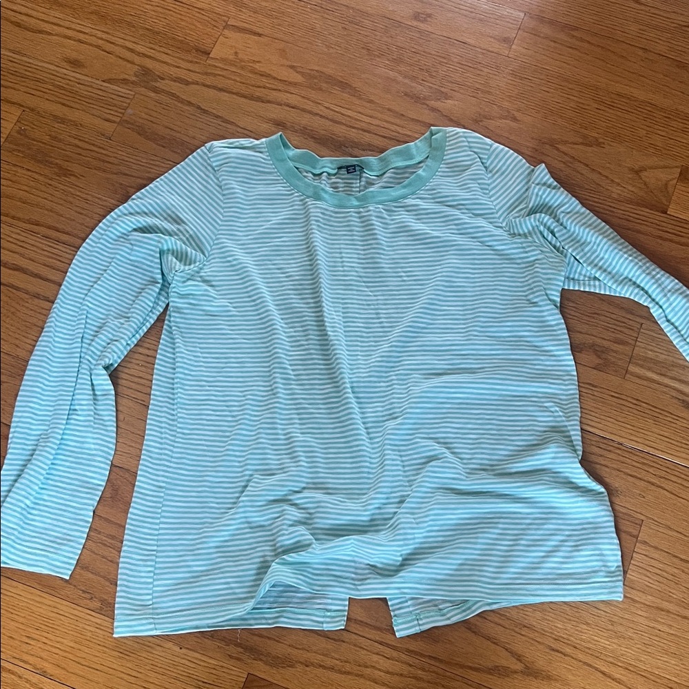 Splendid Mint and White Striped Top plus xxl